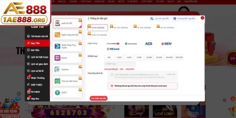 Các bước nạp tiền AE888 cực dễ dàng qua ví điện tử
