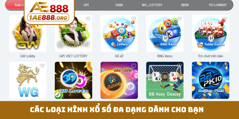 Các loại hình xổ số đa dạng dành cho bạn