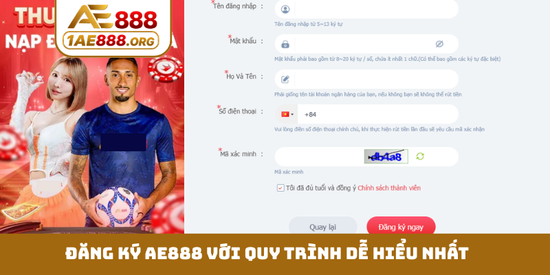 Đăng ký AE888 với quy trình dễ hiểu nhất