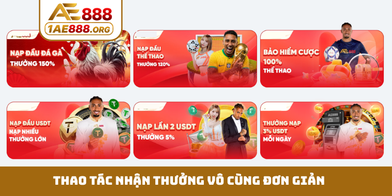 Thao tác nhận thưởng vô cùng đơn giản